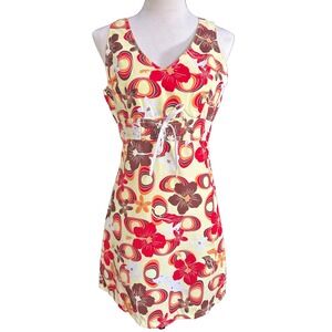 Vintage 90s Patagonia Water Girl Dress Mod Psychedelic Hawaiian Travel Outdoor